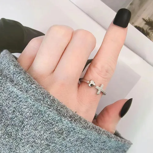Miniatura 9 de Anillo de plata de ley 925, minimalista, ajustable, hecho a mano, para mujeres y niñas