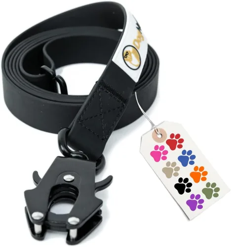 Miniatura 11 de Correa táctica de silicona resistente para perros de 6 pies con mosquetón de liberación rápida, correa de tráfico perfecta para perros grandes que