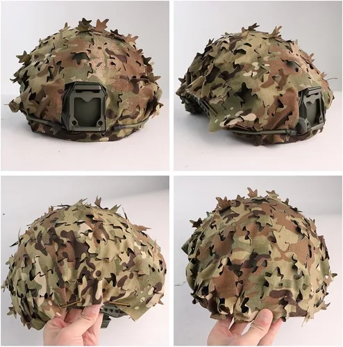 Miniatura 2 de Funda táctica para casco de malla transpirable, camuflaje camuflaje para casco táctico militar, combate, casco rápido