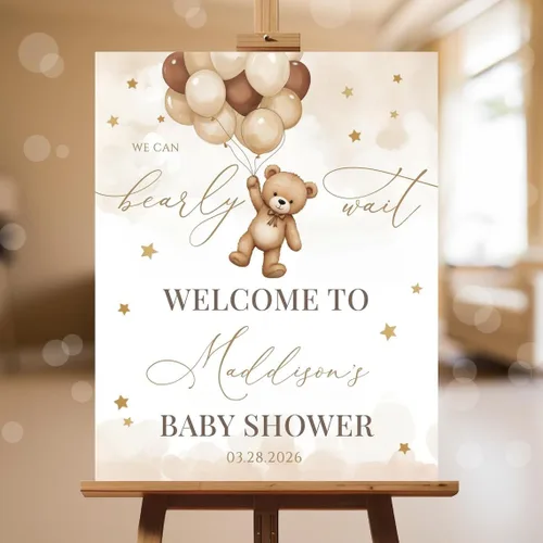 Miniatura 7 de Letrero de bienvenida personalizado para baby shower, letrero de bienvenida personalizado para baby shower, diseño de animales del bosque floral
