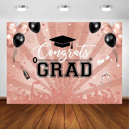 Miniatura 20 de Avezano Fondo de graduación Congrats Grad, decoraciones de fiesta de graduación de clase de 2026, fondo de sesión de fotos, felicitaciones