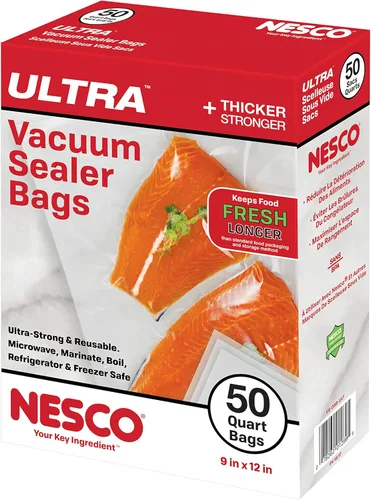 Nesco Bolsas selladoras al vacío resistentes - Cuarto de galón, 50 unidades