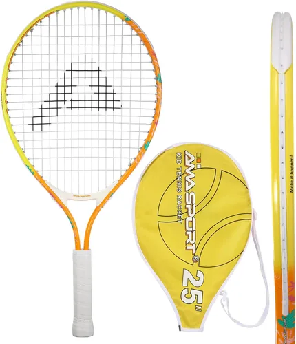 Miniatura 14 de AMA SPORT Raqueta de tenis para niños pequeños, kit de iniciación de raqueta de tenis de 17 a 25 pulgadas para niñas y niños con bolsa de nailon