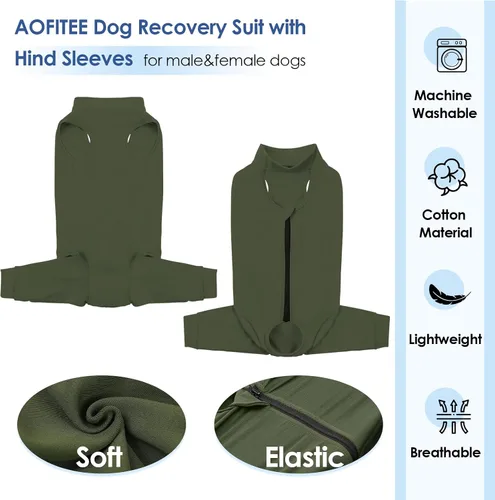 Miniatura 2 de AOFITEE Manga de recuperación para perros extra pequeños, para patas traseras, traje de recuperación para perros hembras machos, antilamidas, manga