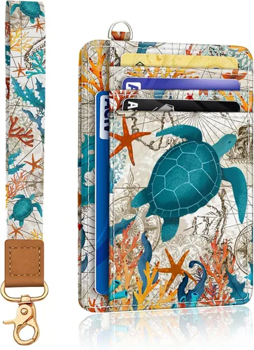 Miniatura 51 de Yonlevres Cartera delgada para tarjetas de crédito, cartera RFID para mujer, bolsillo frontal, soporte para tarjetas pequeñas, estuche para tarjetas