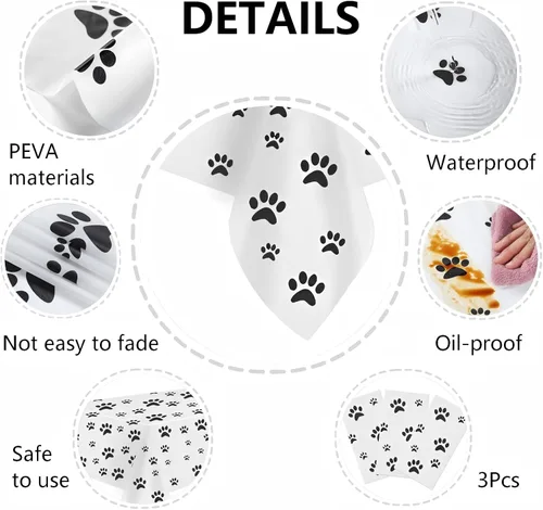 Miniatura 2 de BOYIVI Mantel de plástico con estampado de patas de cachorro, 3 piezas, tamaño grande, rectangulares, desechables, fundas de mesa rectangulares