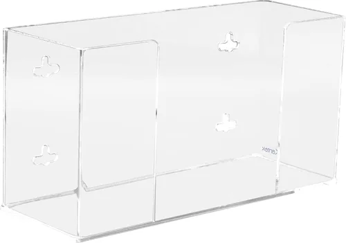 Kantek Dispensador de guantes acrílicos, capacidad de caja cuádruple, fácil intercambio de caja, 10.3 pulgadas de ancho x 3.8 pulgadas de