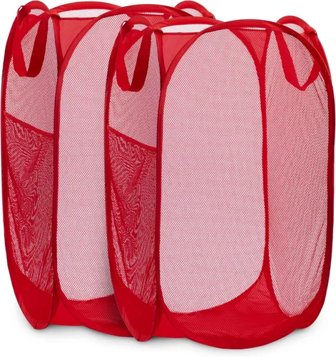 Miniatura 17 de Cesta de malla para ropa sucia, desplegable, amplia apertura, bolsillo lateral, transpirable, resistente, plegable, diseño que ahorra espacio