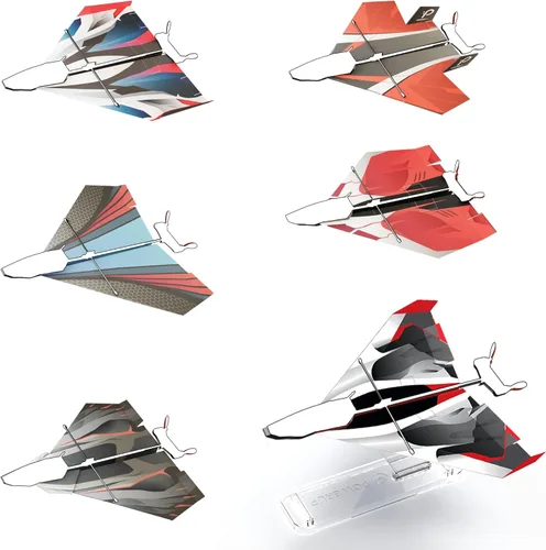 12 plantillas de aviones de papel para POWERUP 2.0 y 4.0. Plantillas de aviones de papel de color y soporte de exhibición para avión. POWERUP 2.0 o