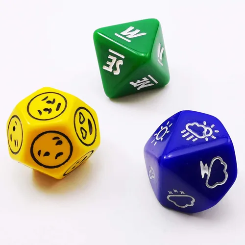 Miniatura 11 de Bescon Juego de dados astrológicos de 3 piezas, Dados de adivinación de constelación D12, 3 colores efecto de piedra mágica Juego de piedras mágicas