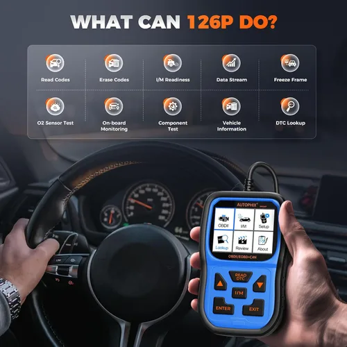 Miniatura 3 de AUTOPHIX Escáner OM126P+ OBD2, lector de código de luz de verificación del motor, escáner de código de automóvil para diagnóstico automotriz, leer
