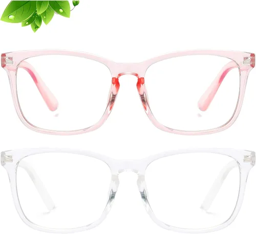 Miniatura 10 de Lentes de bloqueo de luz azul para niños, niñas, para computadora, juegos, televisión, marco de anteojos ligeros Paquete de 2 Negro+tortuga