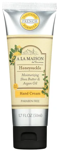 A LA MAISON Crema hidratante, madreselva - Usos: Mano, aceite de argán, manteca de karité pura, aceites esenciales, a base de plantas, libre de