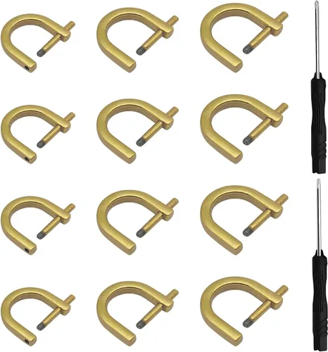 18 anillos en D de tornillo, 3 tamaños de herradura en forma de U, anillo D de tornillo en forma de U, anillo semicírculo D con 2 destornilladores,