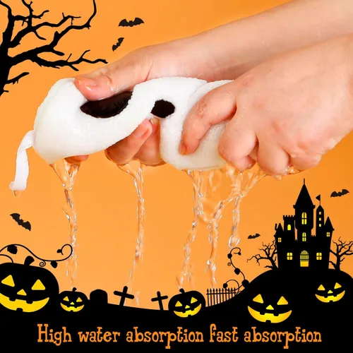 Miniatura 3 de Quera Paquete de 2 toallas de mano con diseño de fantasmas de Halloween, bordadas, decoración de lujo, para baño, juego de toallas decorativas