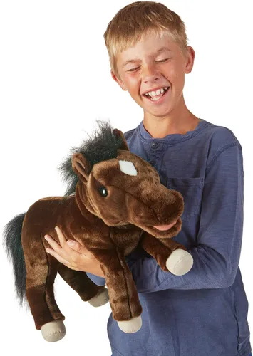 Miniatura 2 de Folkmanis Marioneta de mano de caballo, marrón, negro, blanquecino