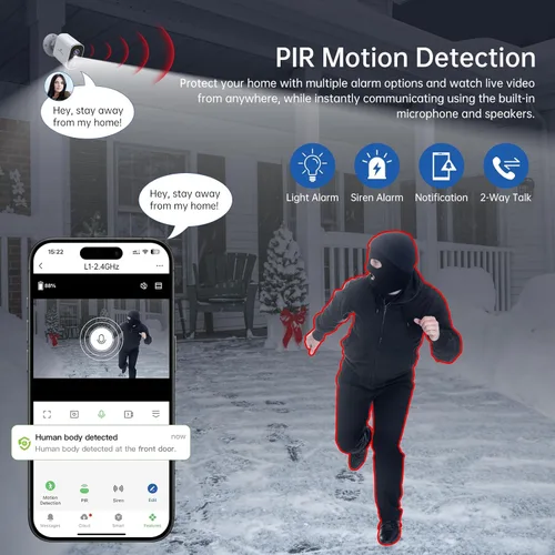 Miniatura 4 de Cámaras de seguridad inalámbricas para exteriores 2K: Cámara WiFi alimentada por batería con detección de movimiento AI para el hogar - Visión