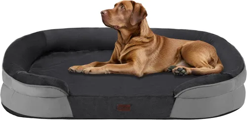 Miniatura 37 de Dwanton - Cama ortopédica para perros medianos con espuma de memoria con gel, sofá impermeable para perros, cama lavable para mascotas con cojín