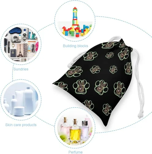 Miniatura 5 de German Shepherd Dog Paw Drawstring Storage Pouch Bags Dust-Proof Gift Durable Bag for Home Travel