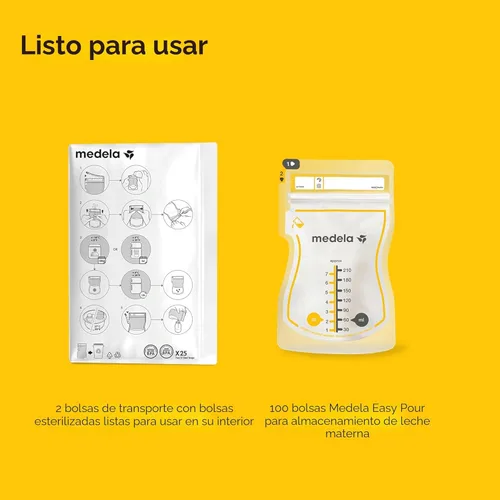Miniatura 9 de Medela Easy Pour - Bolsas de almacenamiento de leche materna, 100 unidades, 7 onzas, desechables, a prueba de fugas, congelación rápida, protección