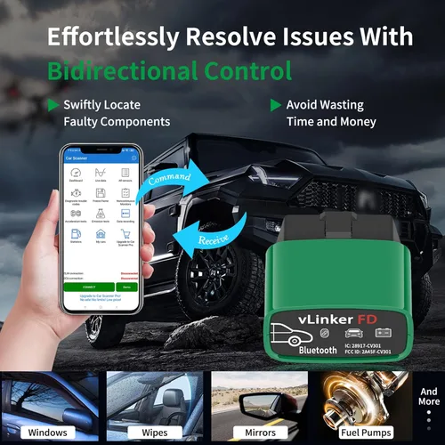 Miniatura 4 de VGATE vLinker FD Bluetooth OBD2 Escáner Herramienta de Diagnóstico, Lectores de Código de Automóvil y Herramientas de Escaneo para Android y Windows