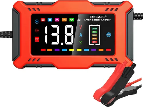 Miniatura 9 de Cargador de Batería LiFePO4/Plomo Ácido Cargador Inteligente de Goteo 12V 6A Mantenedor de Batería Automotriz Desulfator Compensación de Temperatura