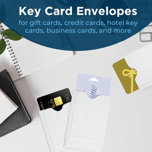 Miniatura 4 de Guardian Fundas para tarjetas de regalo, paquete de 500 fundas para tarjetas de llaves en blanco, para usar como tarjetero de crédito o sobres