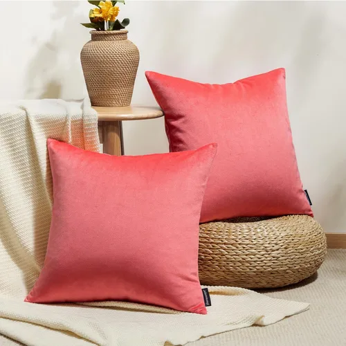 Miniatura 22 de Phantoscope Paquete de 2 Fundas de Cojín Decorativas de Terciopelo Suaves Sólidas Cuadradas para Sofá Color Taupe 22 x 22 pulgadas 55 x 55 cm Gris