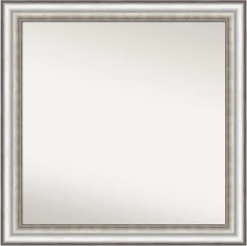 Miniatura 254 de Amanti Art Espejo de baño plateado para sobre el fregadero, 26 x 26 pulgadas, espejo cuadrado de plata antigua, marco de madera tradicional mediano