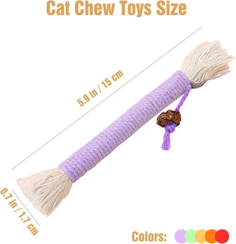 Miniatura 3 de 5 piezas de juguetes masticables para gatos, 5.9 pulgadas, juguetes de hierba gatera para gatos, limpieza de dientes, juguetes para gatos