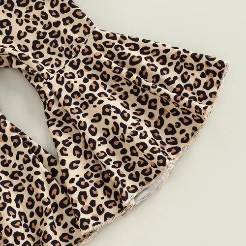 Miniatura 6 de AEEMCEM Conjunto de ropa de Halloween para bebé niña, sudadera con estampado de letras de Hello Pumpkin y pantalones acampanados de leopardo