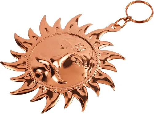 Miniatura 5 de Billion Deals Máscara de sol Vastu de metal con mezcla de cobre, para colgar en la pared, para colgar en la puerta, decoración del hogar, 5 pulgadas
