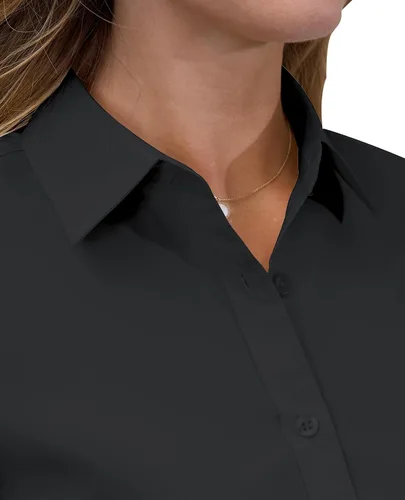 Miniatura 4 de siliteelon Camisas de vestir con botones para mujer, camisas de vestir de manga larga para mujer, camisas de trabajo de algodón de ajuste regular