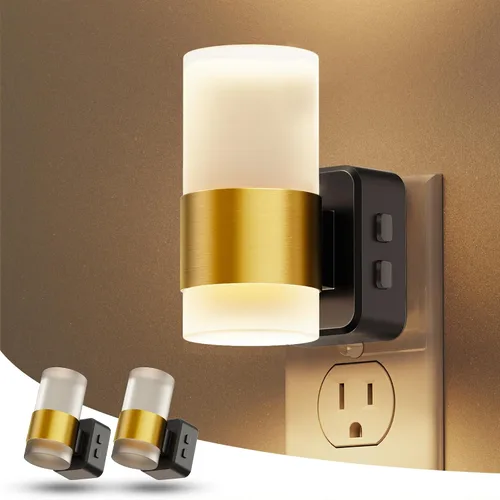 Miniatura 9 de L LOHAS LED Luz nocturna, luces nocturnas enchufables a la pared, sensor de atardecer a amanecer, blanco suave de 3000 K, brillo ajustable, luz