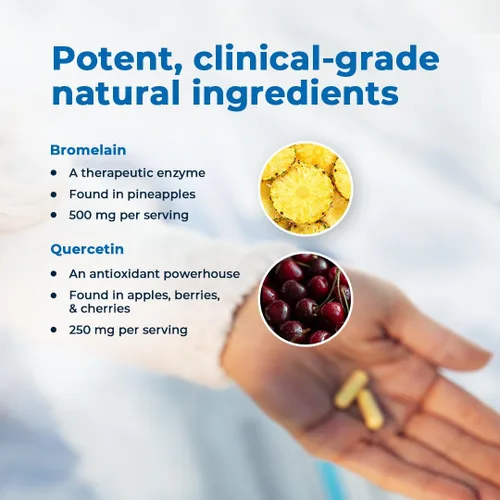 Miniatura 4 de VitaMedica Suplemento de bromelina y quercetina - 500 mg de bromelina 250 mg de quercetina - 2400 GDU para inmunidad, apoyo articular, inflamación