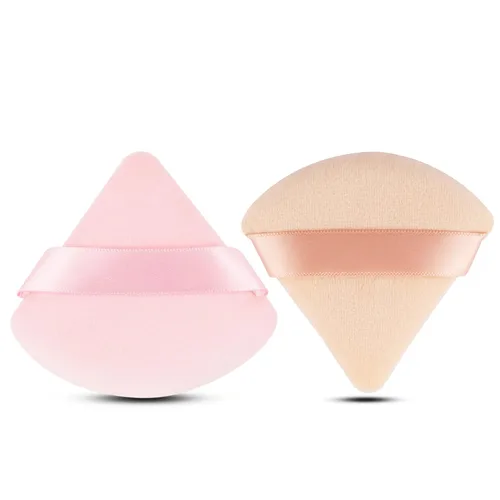 2 piezas EVAOUXIU esponjas triangulares para polvo facial, esponjas suaves y mullidas para polvo compacto, esponjas cosméticas de terciopelo para 1