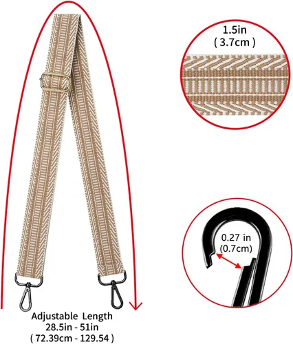 Miniatura 18 de ZOOEASS Hebillas de níquel Correa ancha para el hombro ajustable de repuesto para cinturón de pistola, hebilla de guitarra estilo bandolera