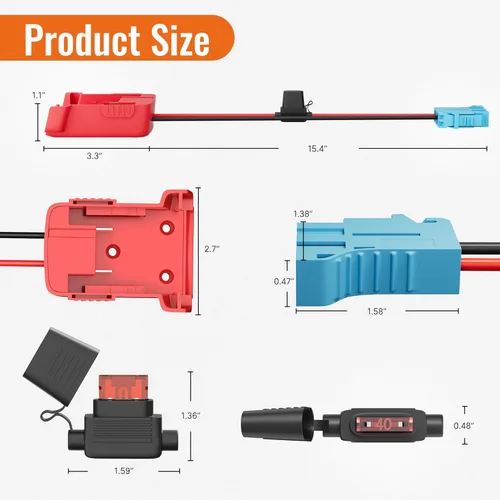 Miniatura 2 de Adaptador de Batería RVBOATPAT de 18V para Adaptador de Ruedas Eléctricas con Conector de Arnés de Cable Compatible con Juguetes de Paseo para Niños