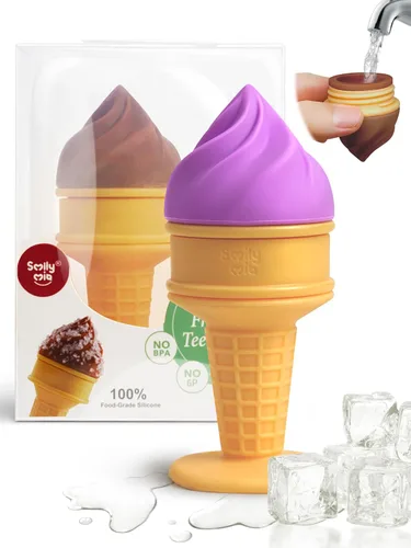 Miniatura 12 de Smily Mia ICY Bite - Mordedor para alimentos y congeladores para frutas, para alivio de enfriamiento del bebé, alimentador de silicona sin BPA