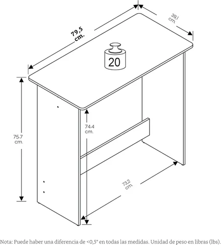 Miniatura 3 de Furinno Simplistic - Escritorio rústico para computadora de 31 pulgadas, escritorio de oficina pequeño, escritorio rectangular de oficina en casa