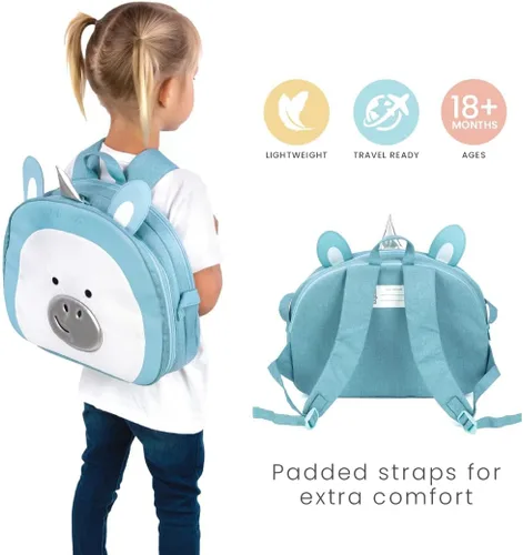 Miniatura 3 de Lulyboo Bandeja y mochila para asiento de automóvil de unicornio para niños pequeños Escritorio de viaje para niños con superficie de escritura
