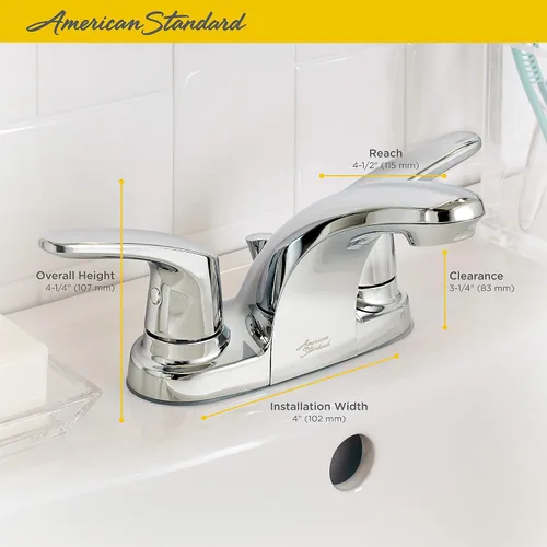 Miniatura 4 de American Standard 7075200.002 Colony Pro - Grifo de baño con dos manijas (1.2 GPM, cromo pulido)