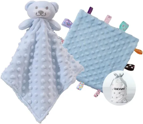Miniatura 41 de CREVENT Mantas de bebé suaves y acogedoras para niños y niñas + manta de seguridad, juego con una bolsa de regalo esenciales para recién nacidos Gris