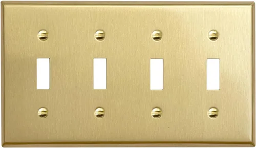 Miniatura 22 de Rio Salto Colección Signature BRAS Signature Colección de tamaño mediano de metal dorado con interruptores de palanca doble para luz de pared