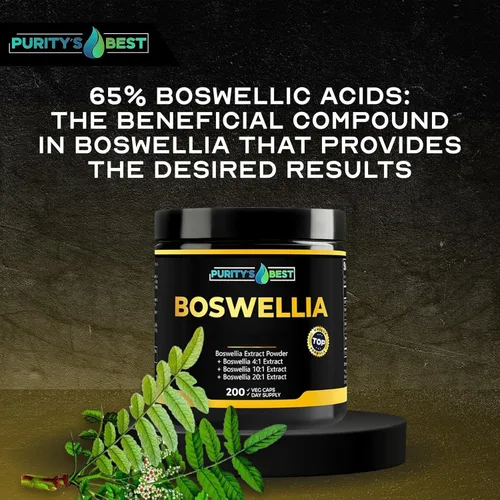 Miniatura 2 de Purity's Best BOSWELLIA SERRATA 4X + 10x + 20x Extracto, apoyo inmunológico y alivio muscular, 200 cápsulas vegetales, 100% vegano