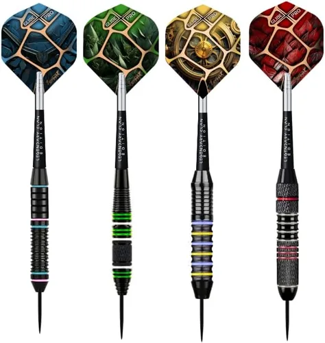 IgnatGames Dardos de Punta Suave Premium – Paquete de 6/12 Cañones de Latón con Ejes de Aluminio, 16 Juego de Vuelo GlideXPro, Kit de Herramientas,