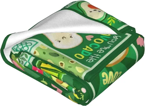Miniatura 2 de SweetFox Manta de aguacate, divertida y bonita manta de decoración de aguacate, regalos para niñas y niños amantes, súper cálida, suave, ligera
