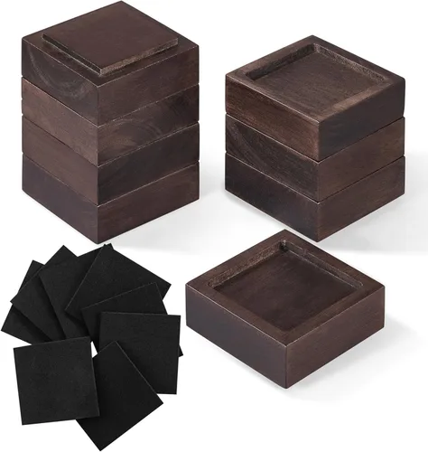 Miniatura 8 de Elevadores de cama, elevadores de muebles (juego de 8 - altura de 1") se pueden ajustar a 2'', 3'' o 4'', elevadores de muebles elevadores, madera