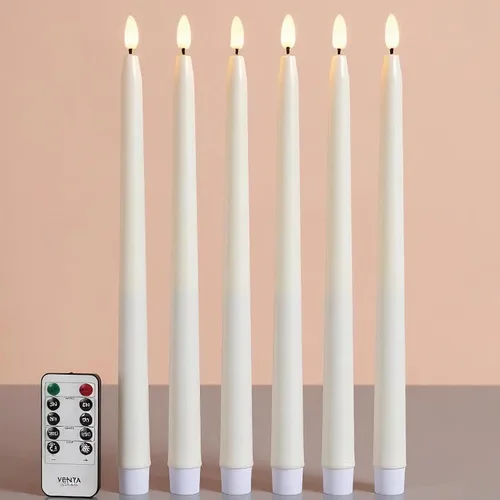 Miniatura 20 de VENTA Juego de 3 velas de pilar de marfil cálido Velas de cera real operadas por baterías con llama parpadeante Decoración atemporal para todo