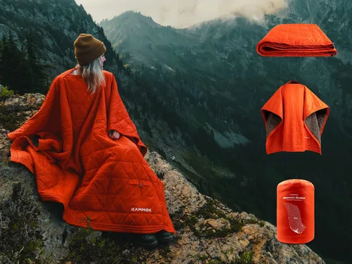 Miniatura 2 de KAMMOK Manta de montaña – Forro polar ultra afelpado, resistente al agua, portátil, duradera, manta de campamento para interiores y exteriores